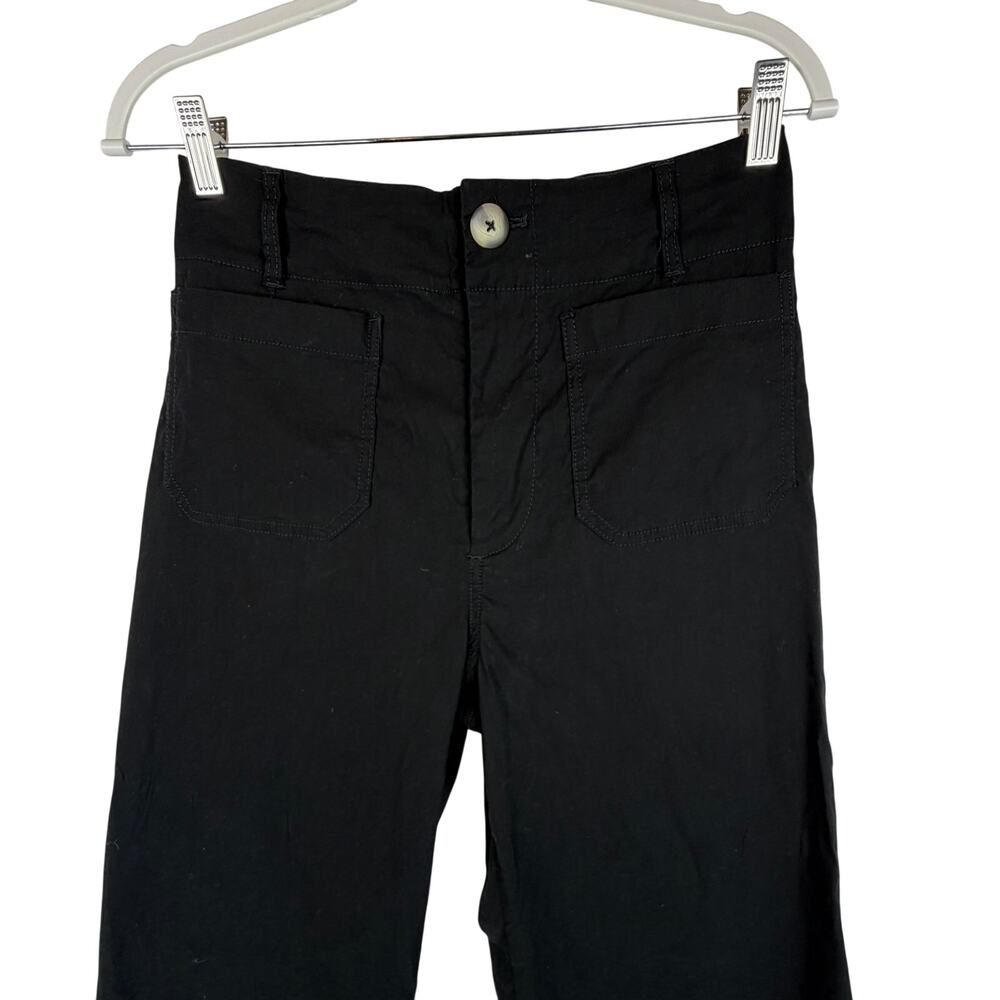Anthropologie Maeve The Colette Cropped Wide Leg Pants Black Trousers Size 28 - Picture 5 of 10
